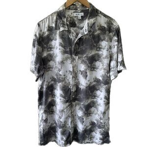 The Rail Men's Artsy Grey White Short Sleeve Button Down Collar Shirt XL